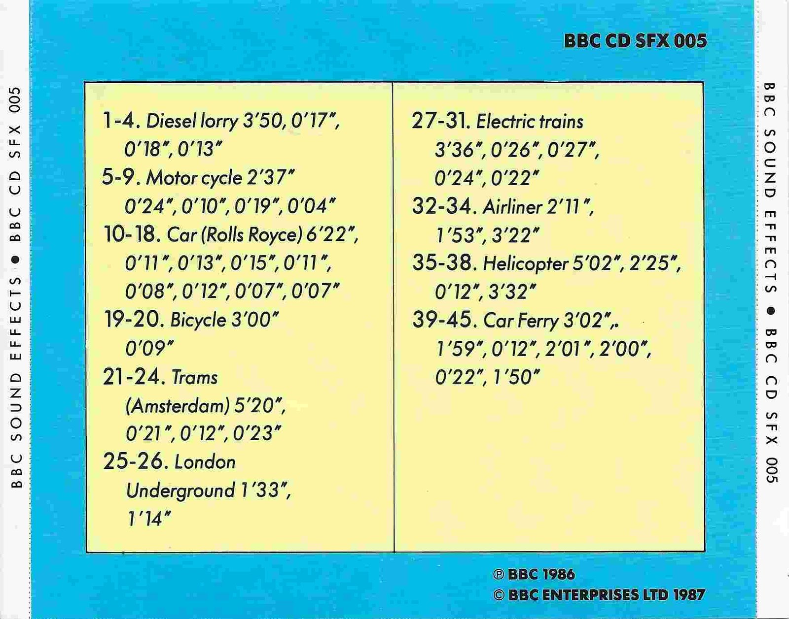 Picture of BBCCD SFX005 Transport by artist Various from the BBC records and Tapes library